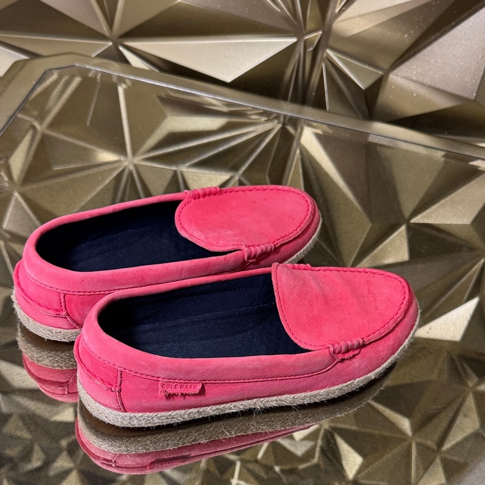 Cole Haan Grand‎ OS Pink Suede Espadrille Loafers W15895 Womens 7.5B